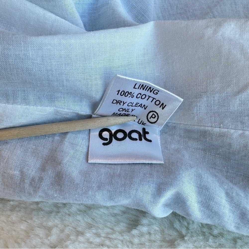 💥SALE💥 Goat NWOT Renoir Linen Cotton Blue Neck Long Sleeve Top Shirt XS (2) - Picture 9 of 12